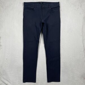 Theory Pants Mens 34x30 Raffi Neoteric Twill Stretch Navy Blue Stretch Straight